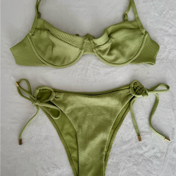 Monday Swimwear Other - Monday Swimwear Crinkle Bikini in Honeydew